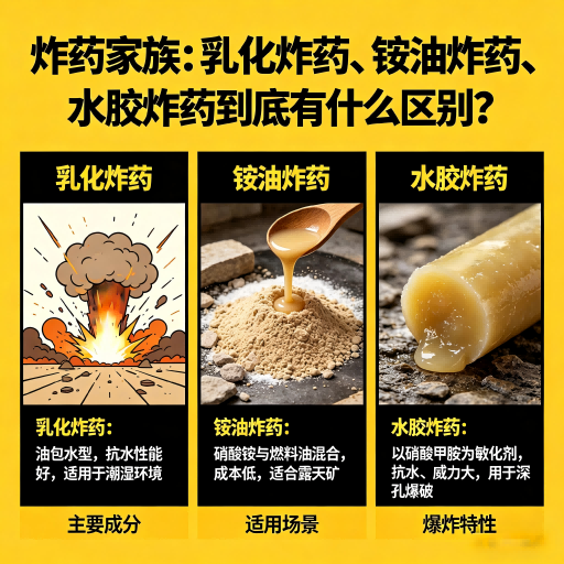 重庆炸药家族：乳化炸药、铵油炸药、水胶炸药到底有什么区别？